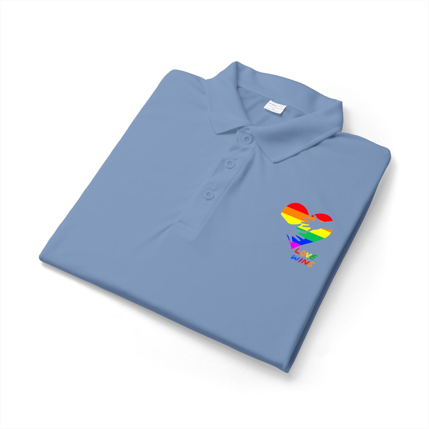 Rainbow Heart Love Wins Polo