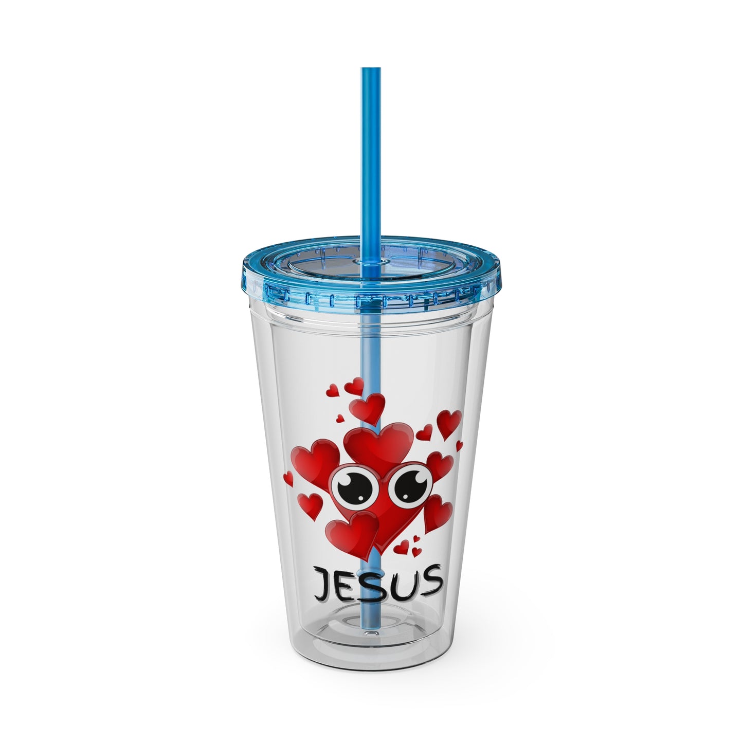 Jesus Heart Love 16oz Tumbler with Straw