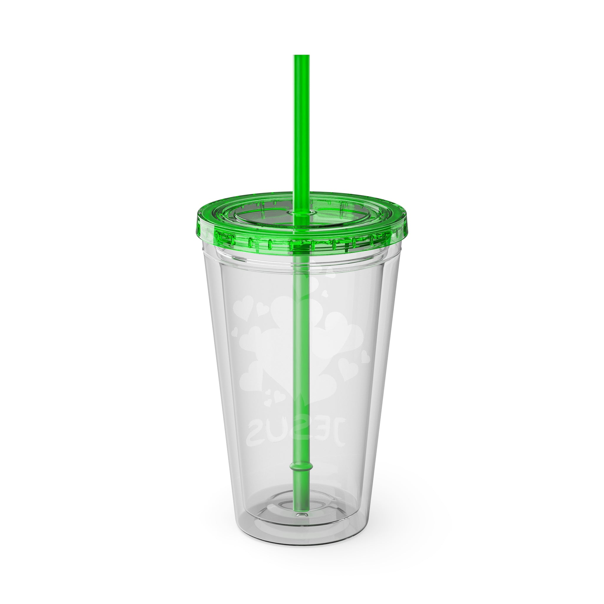 Jesus Heart Love 16oz Tumbler with Straw
