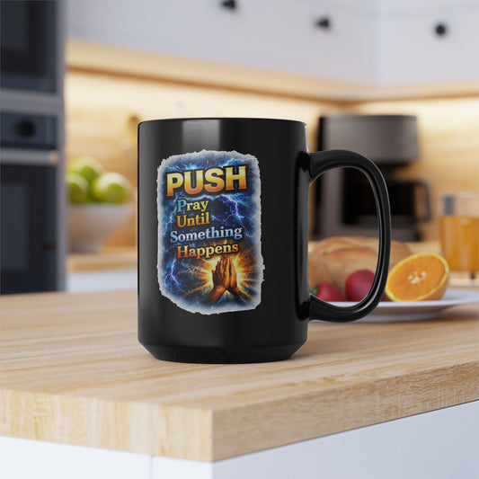 Push Black Coffee Mug - Hands — (11oz & 15oz)