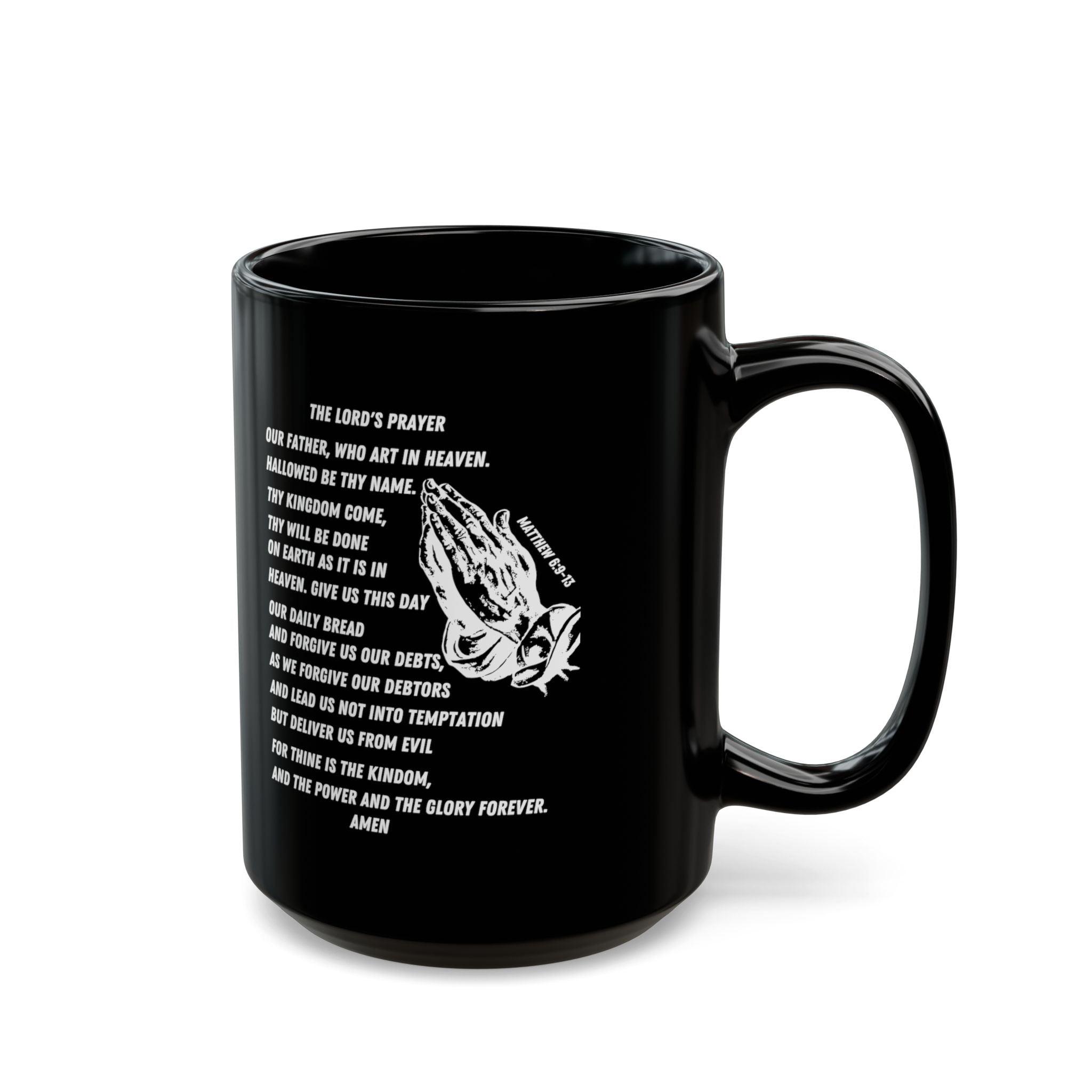 The Lord’s Prayer Black Coffee Mug (11oz/15oz)