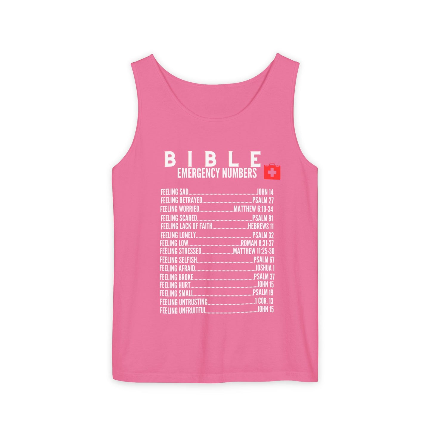 Bible Emergency Numbers Tank Top - White