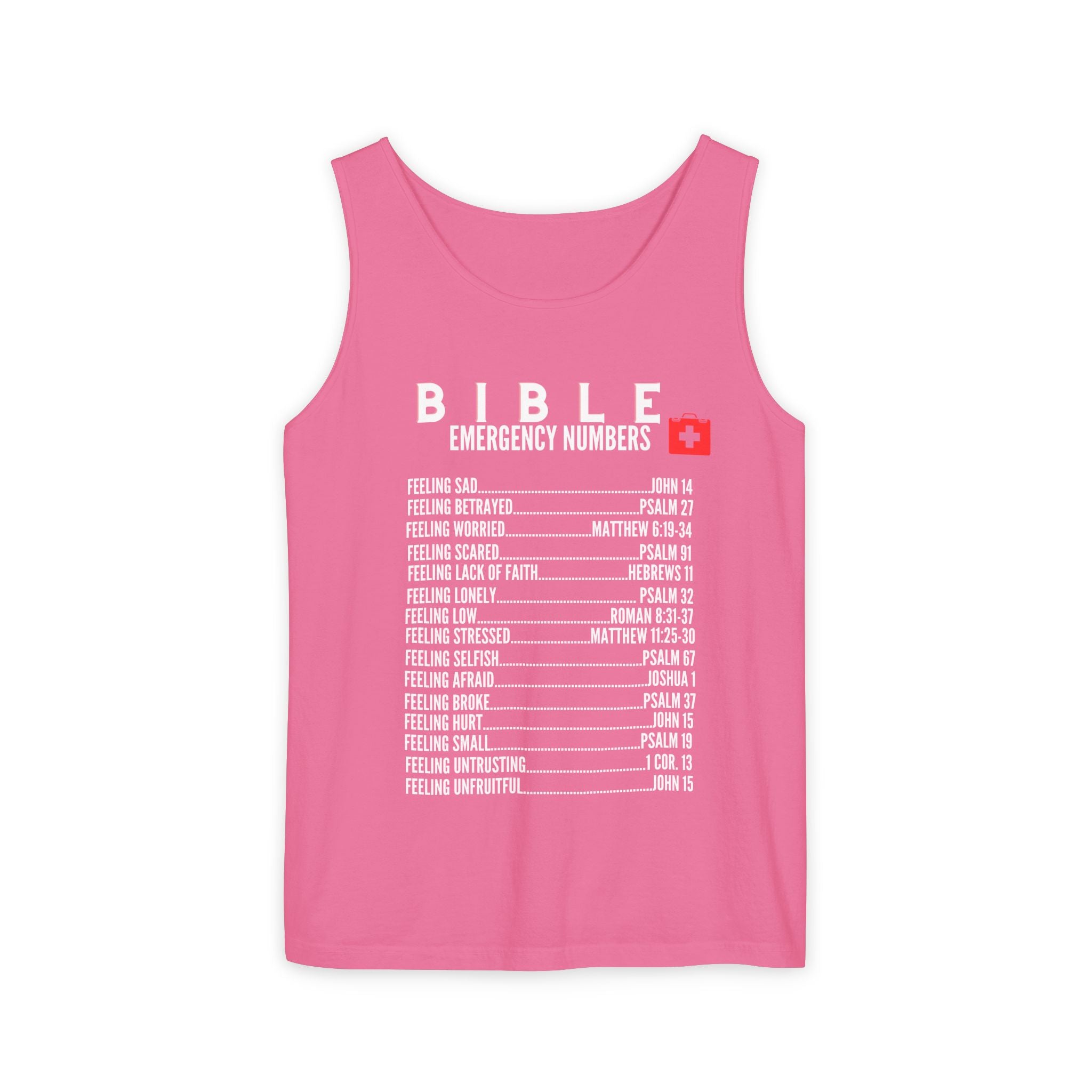 Bible Emergency Numbers Tank Top - White