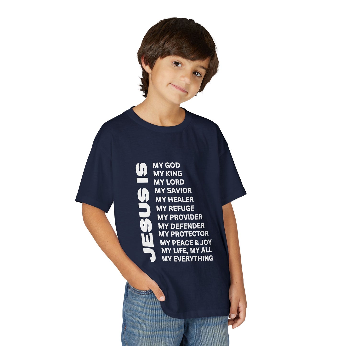 Christian JESUS IS Youth Short Sleeve - White