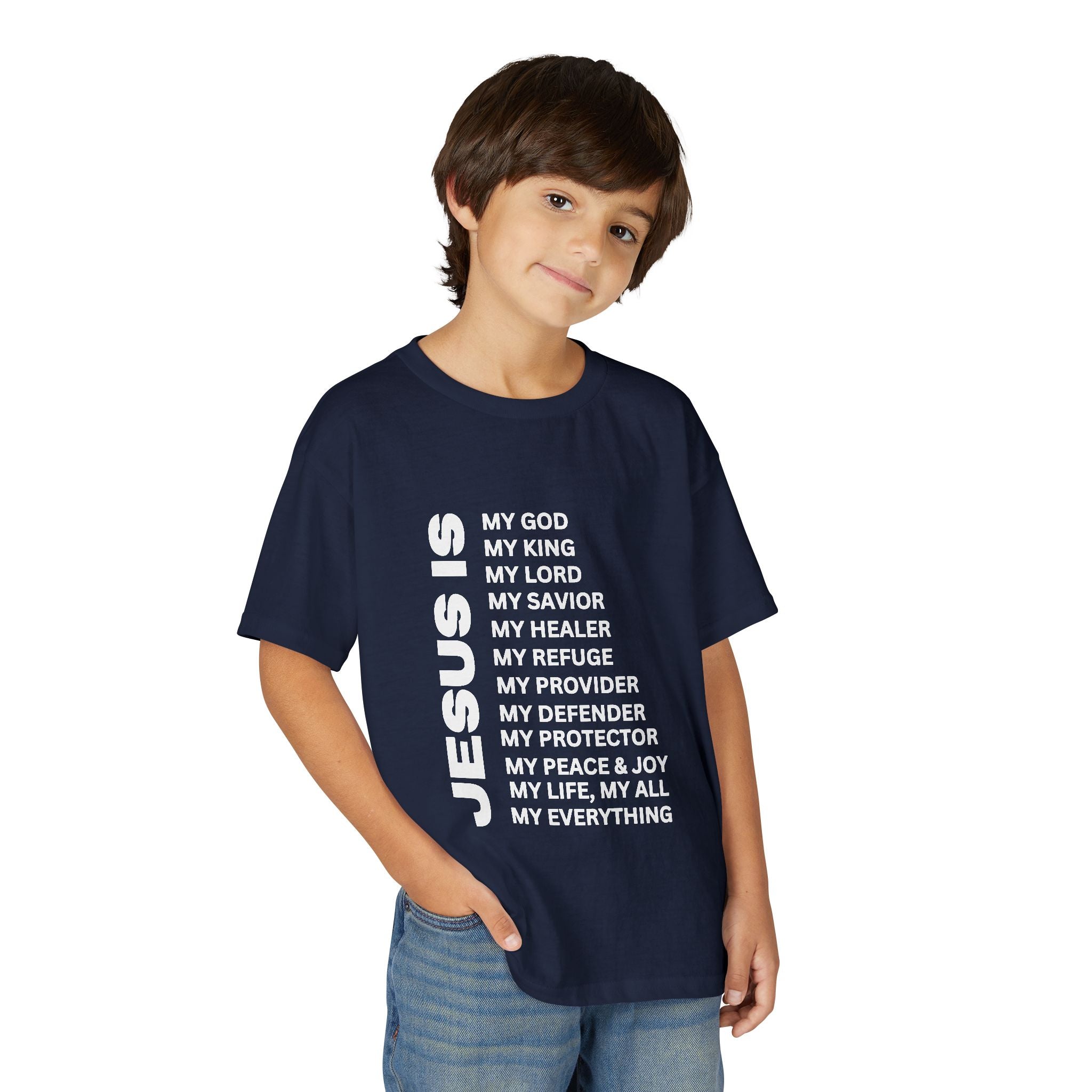Christian JESUS IS Youth Short Sleeve - White
