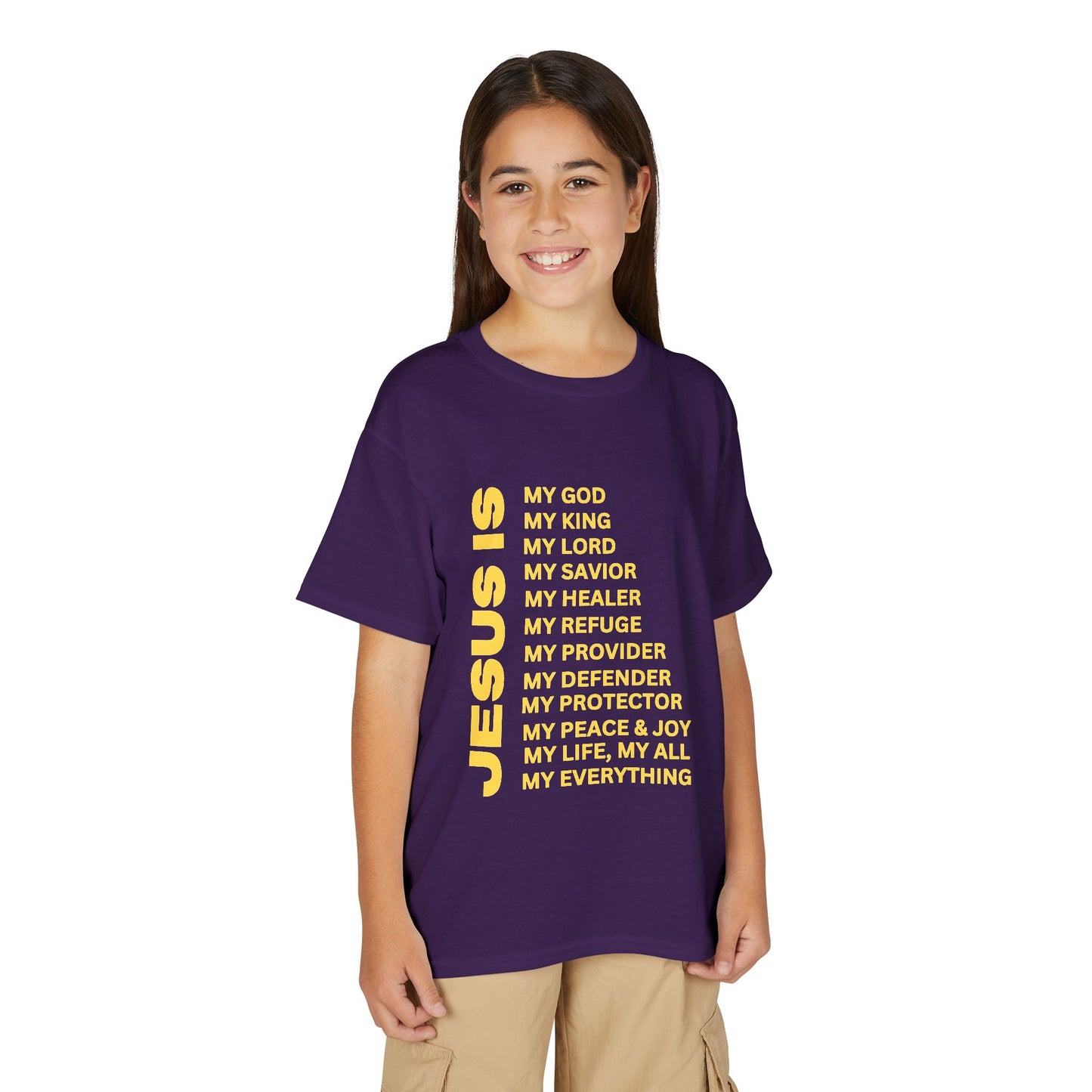 Christian JESUS IS Youth Short Sleeve - Yellow