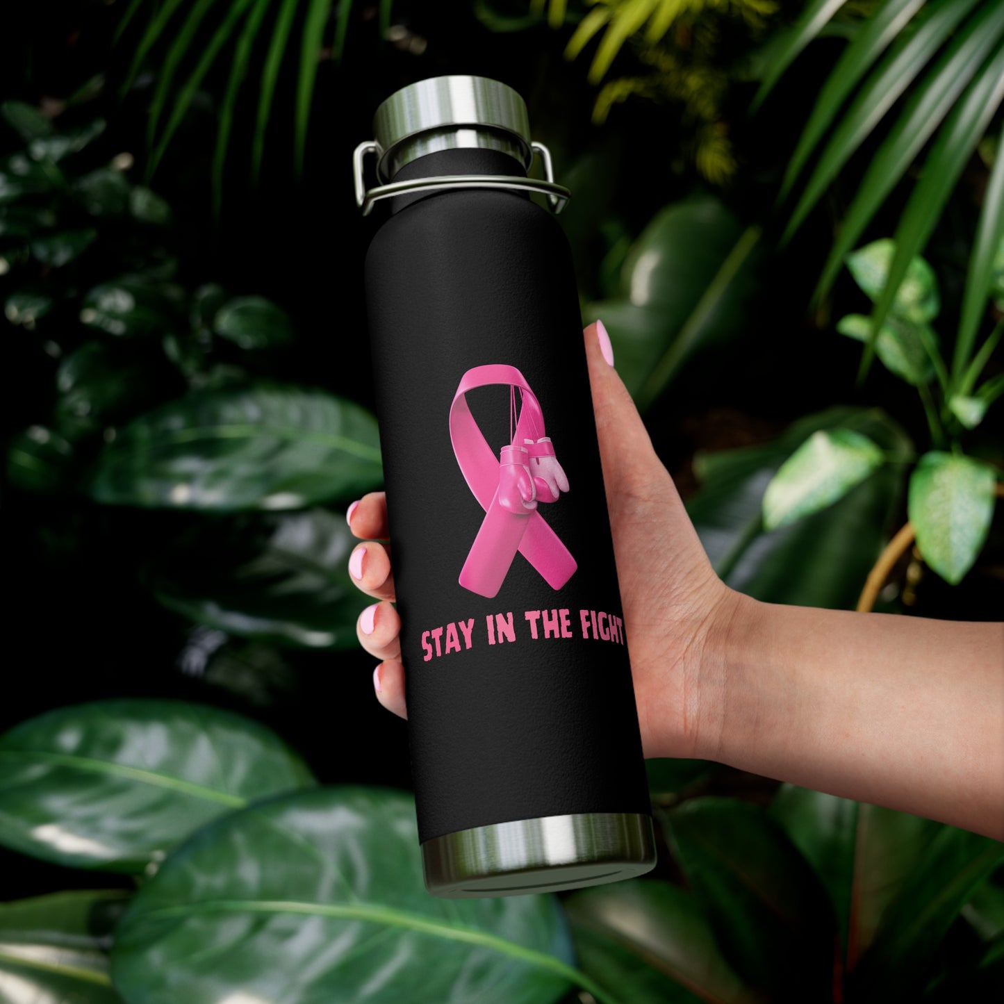 "Stay in the Fight" Breast Cancer Awareness 22oz Insulated Water Bottle
