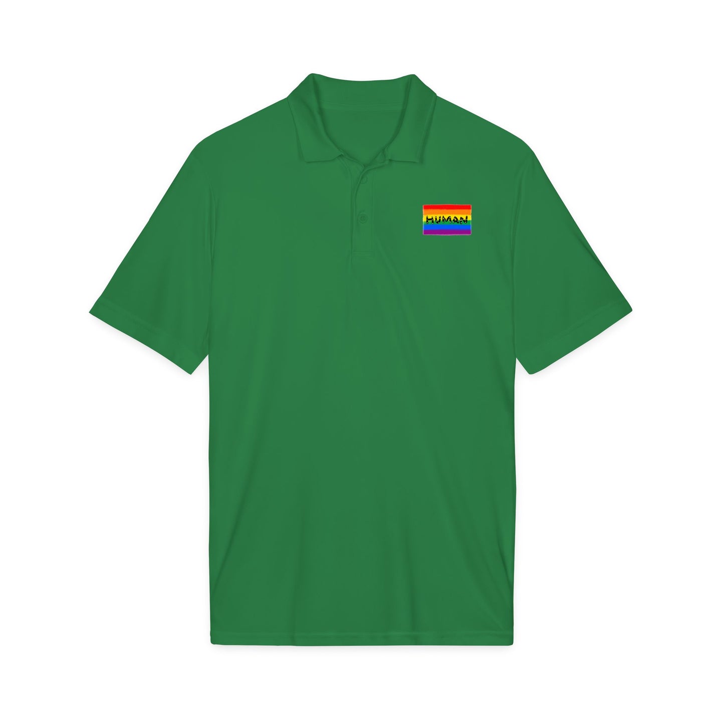 Rainbow "HUMAN" Polo Shirt