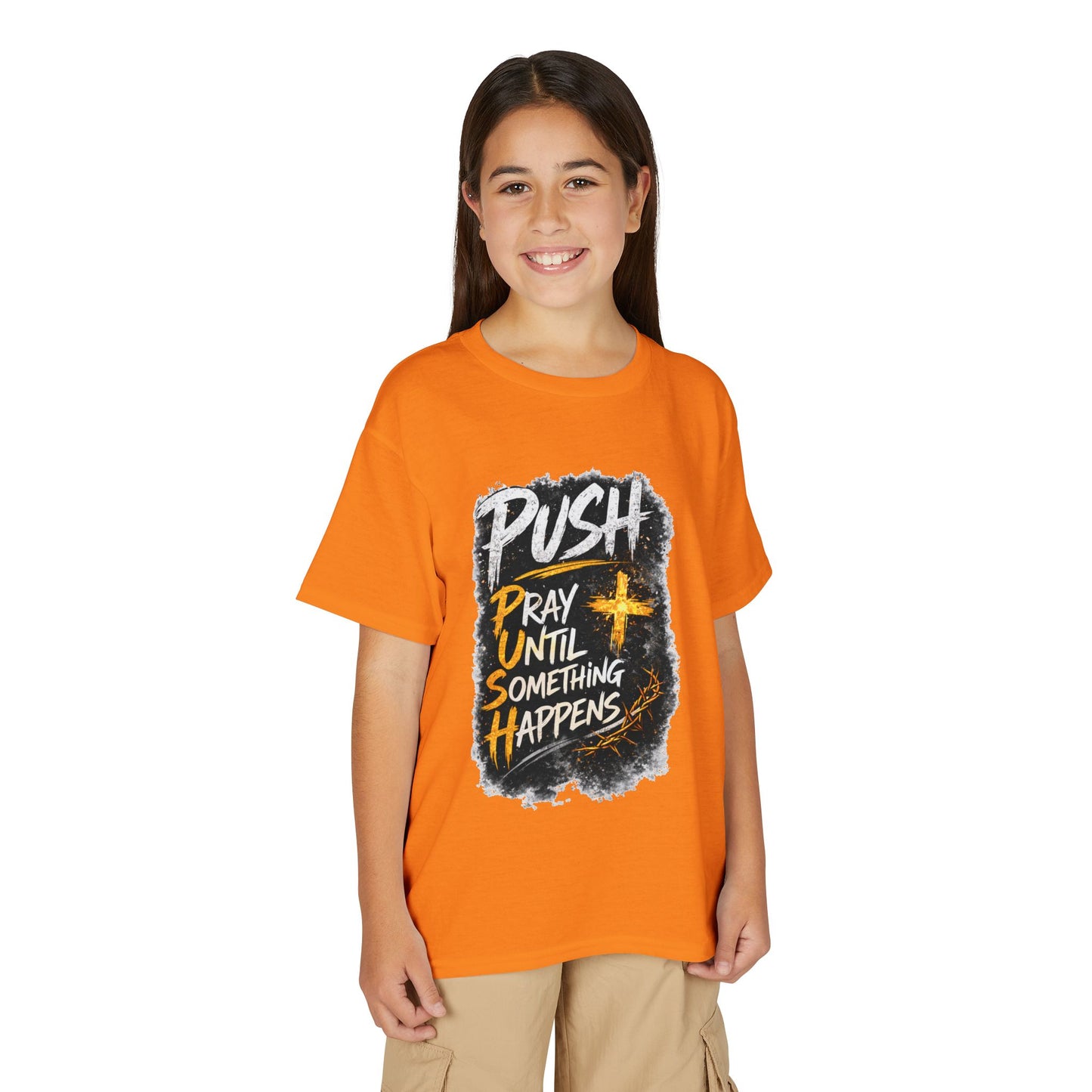 "Push: Pray Until Something Happens" Youth T-shirt