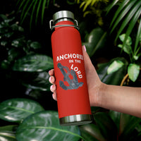 "Anchored in the Lord" 22oz Insulated Water Bottle — White
