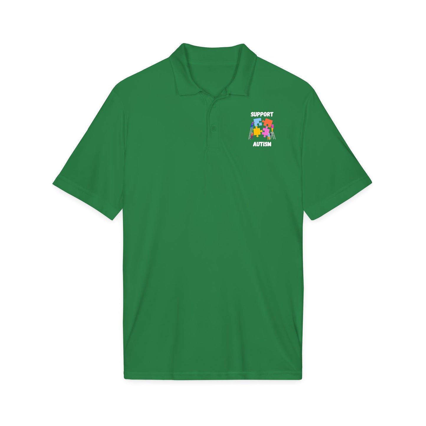 Autism Puzzle Piece Polo Shirt - White