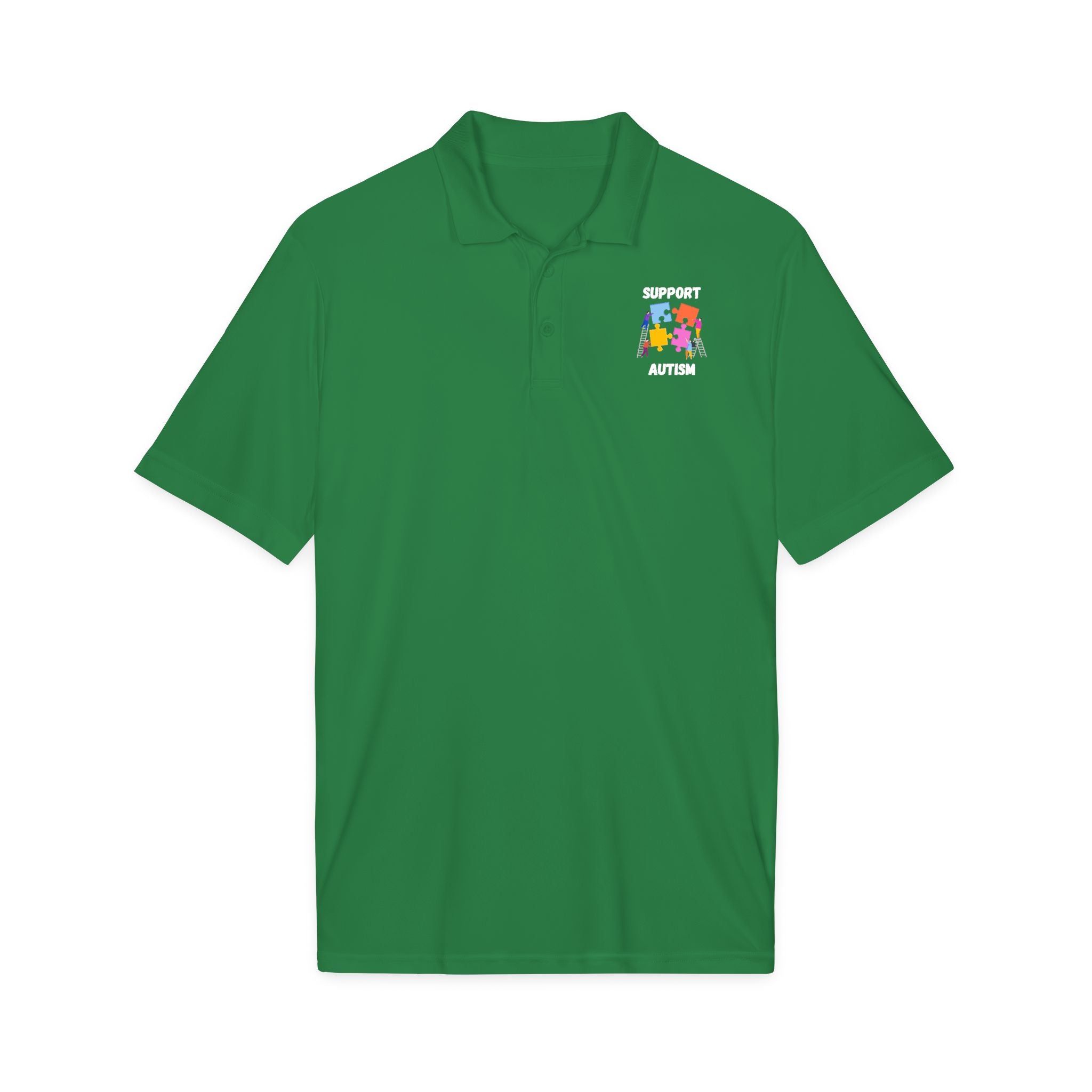 Autism Puzzle Piece Polo Shirt - White