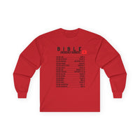 Bible Emergency Numbers Long Sleeve Tee - Black