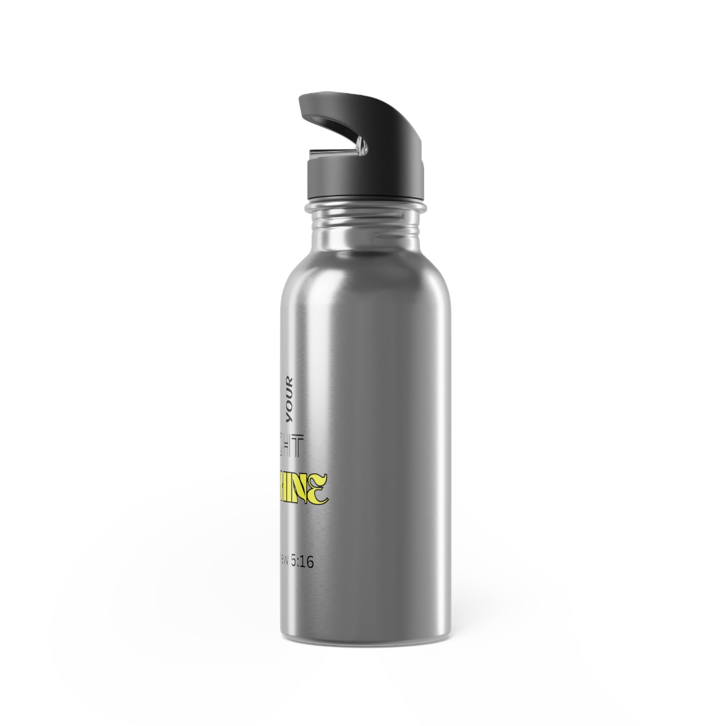 Let Your Light Shine Stainless Steel Water Bottle — 20oz Inspirational Bottle with Straw