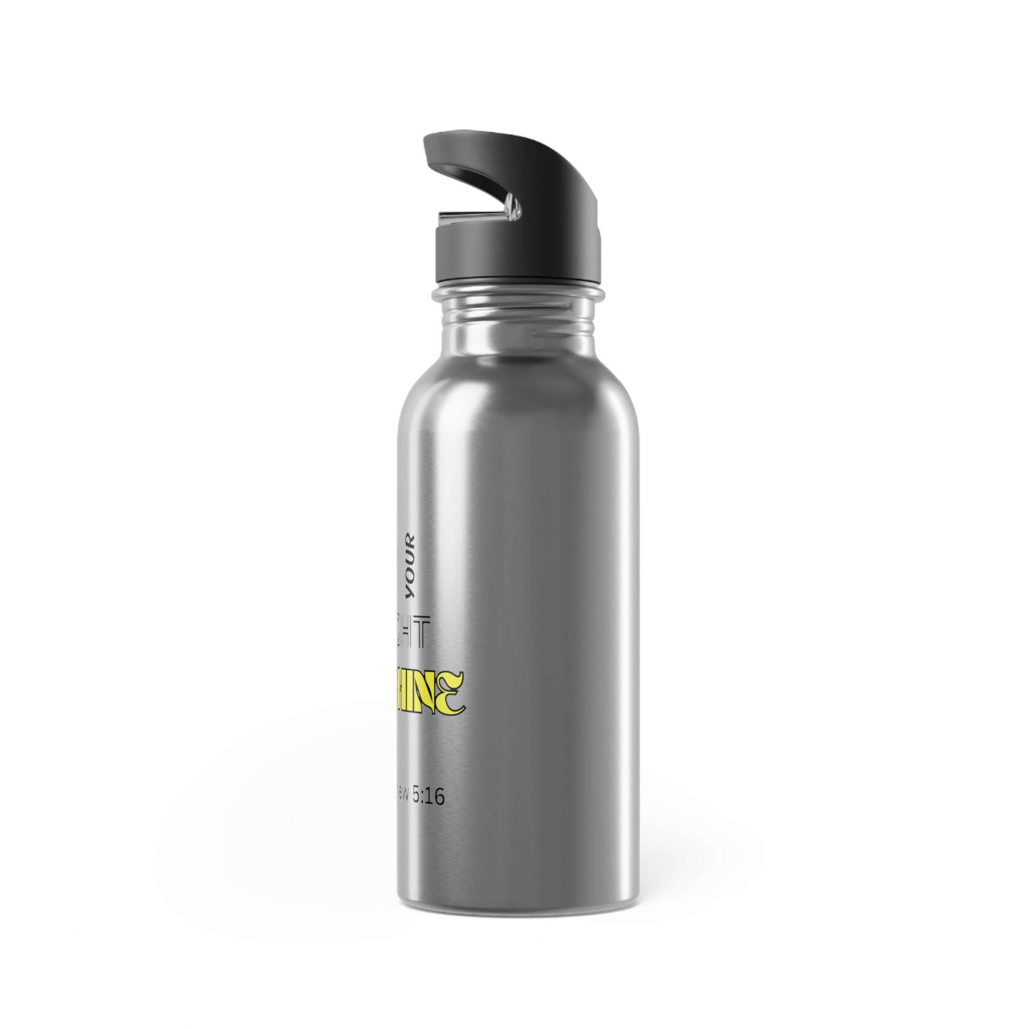 Let Your Light Shine Stainless Steel Water Bottle — 20oz Inspirational Bottle with Straw