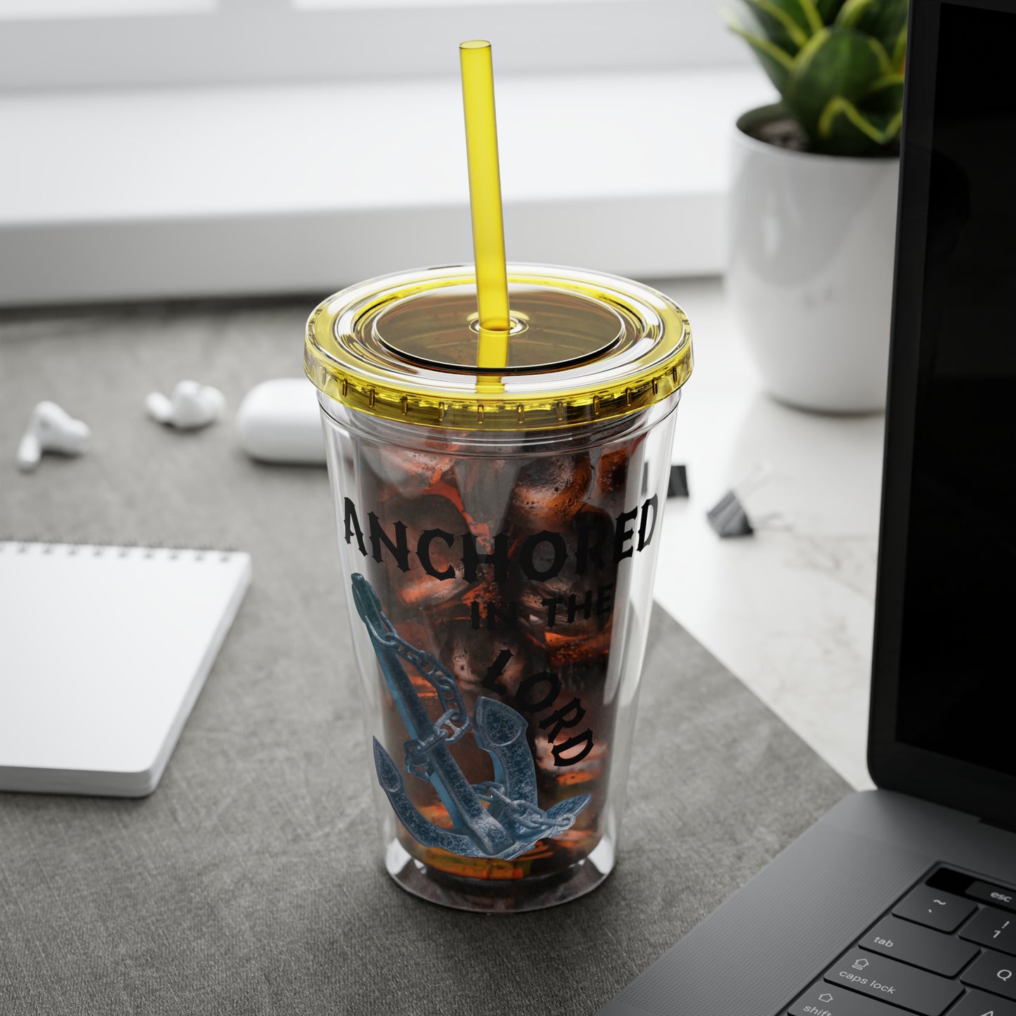 Anchored in the Lord 16oz Tumbler with Straw