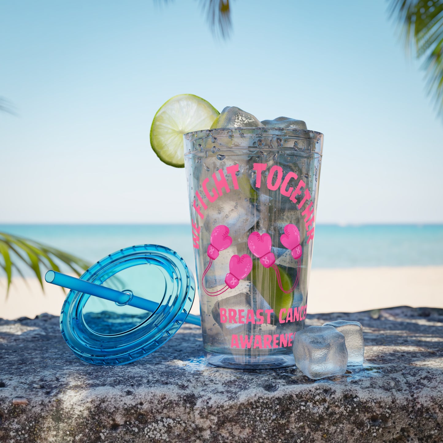 "We Fight Together" 16oz Tumbler with Straw Cup