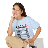 Bible Emergency Numbers Youth T-Shirt — Black