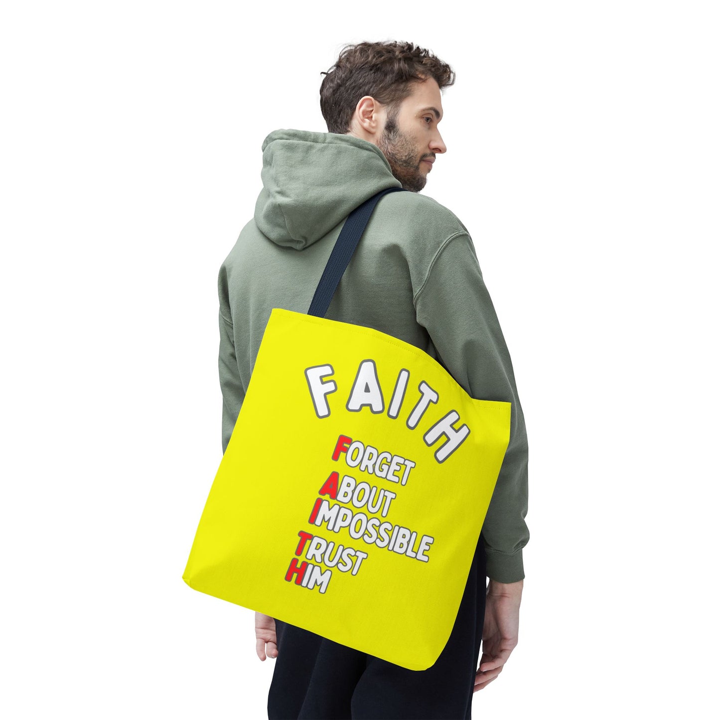 FAITH: Forget About Impossible, Trust Him Tote - Yellow