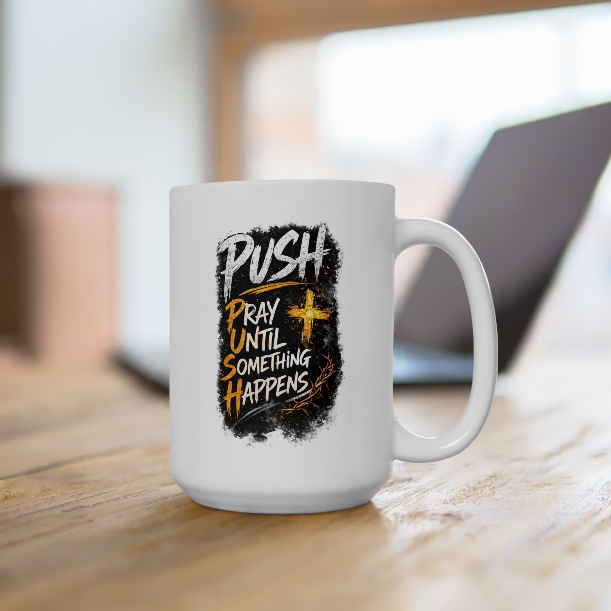 Push White Coffee Mug (11oz/15oz)