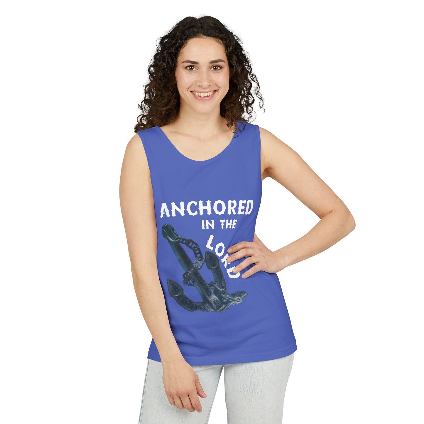 Anchored in the Lord Tank Top - White