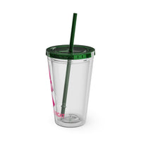 Pink Ribbon “Stay in the Fight” 16oz Tumbler with Straw