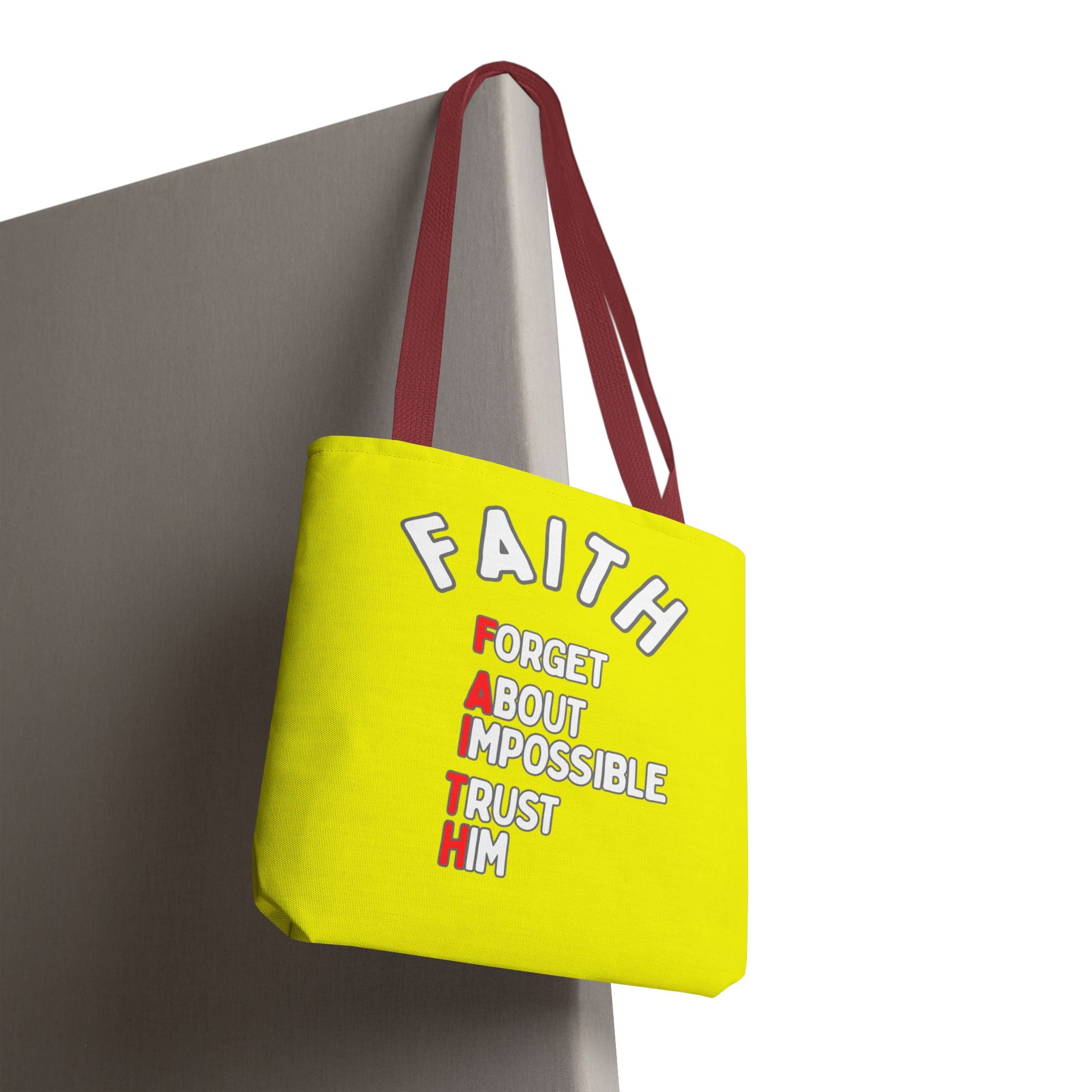 FAITH: Forget About Impossible, Trust Him Tote - Yellow