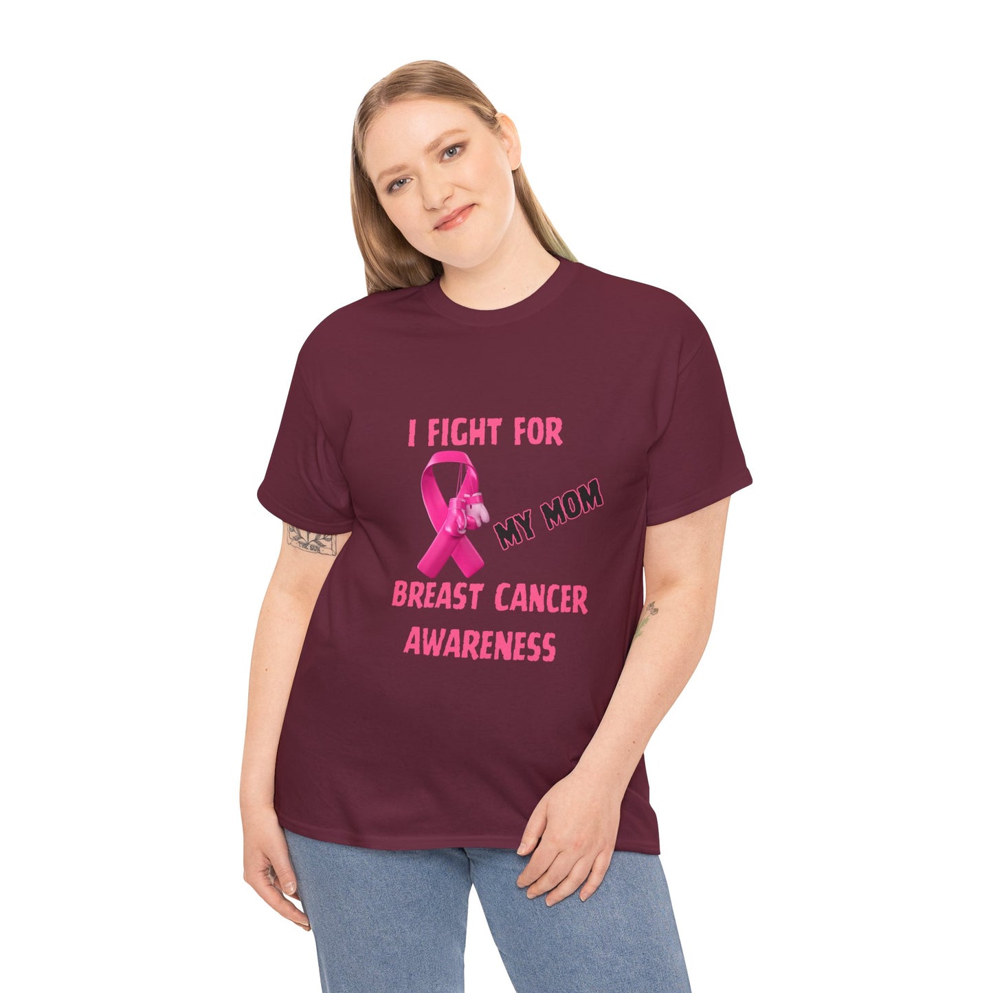 I Fight for My Mom Pink Ribbon Shirt