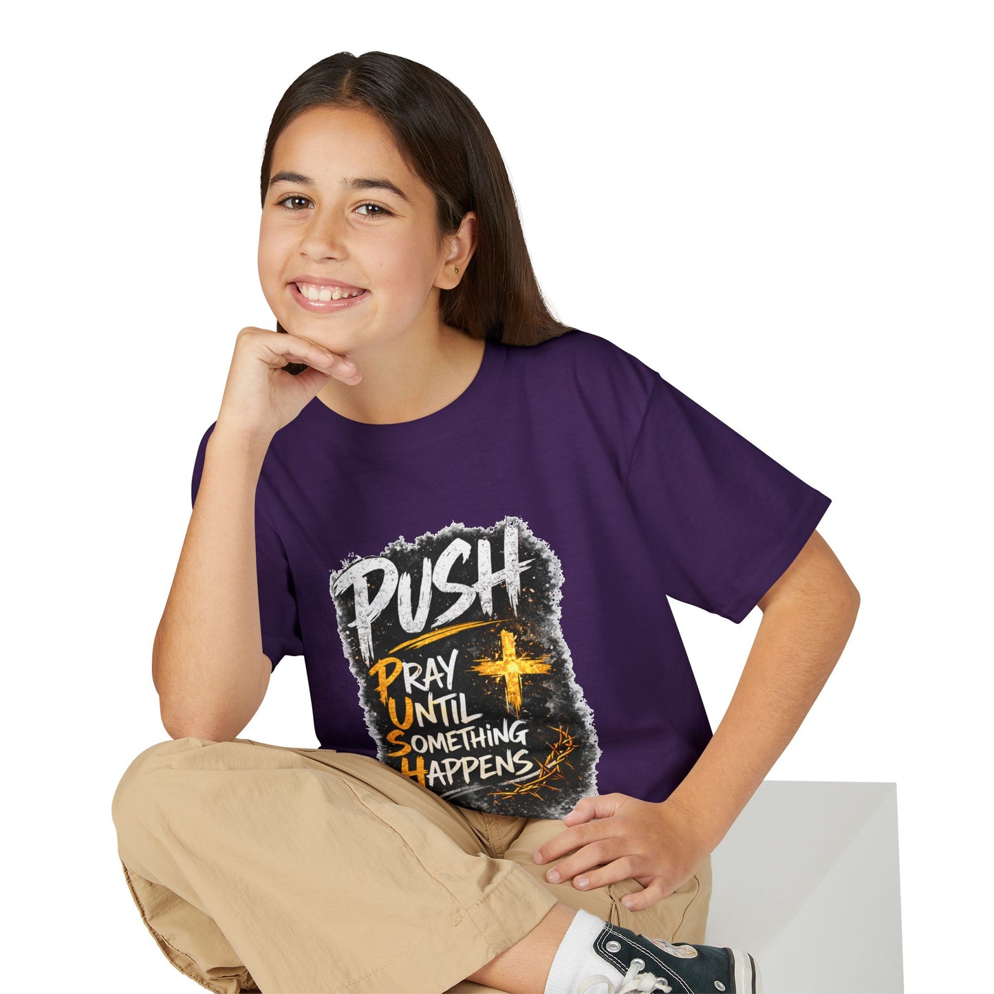 "Push: Pray Until Something Happens" Youth T-shirt