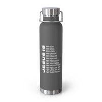 Christian JESUS IS 22oz Insulated Water Bottle - White