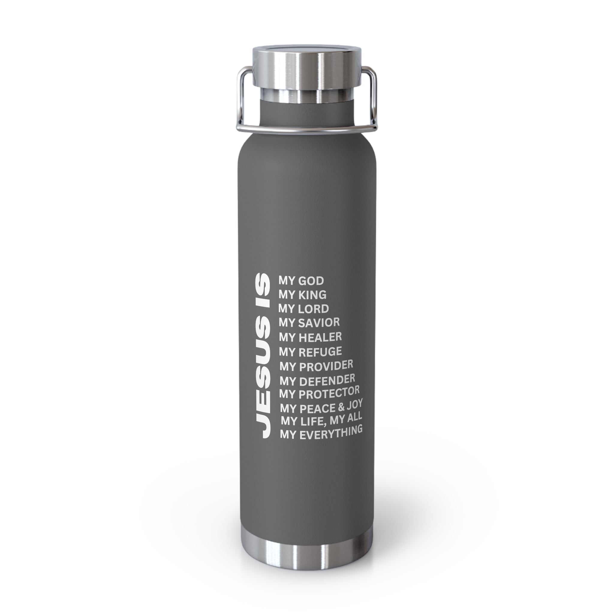 Christian JESUS IS 22oz Insulated Water Bottle - White
