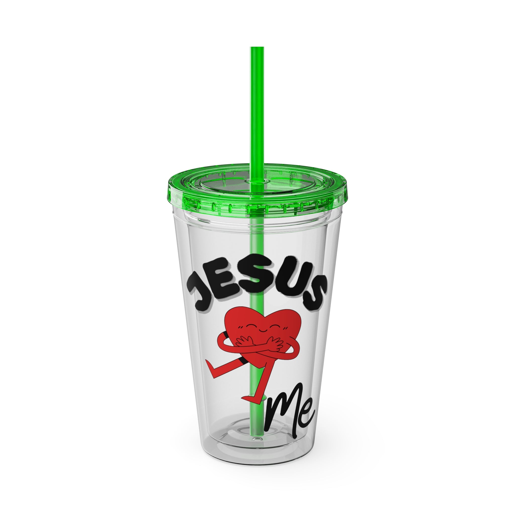 Jesus Loves Me 16oz Tumbler with Straw