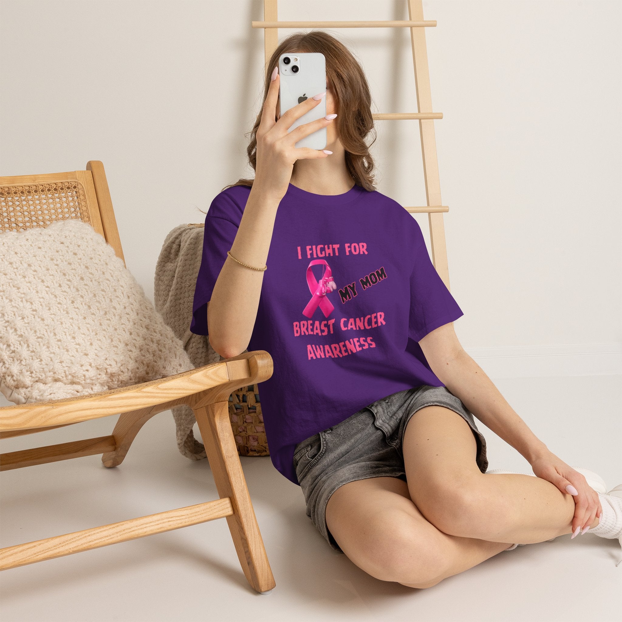 I Fight for My Mom Pink Ribbon Shirt