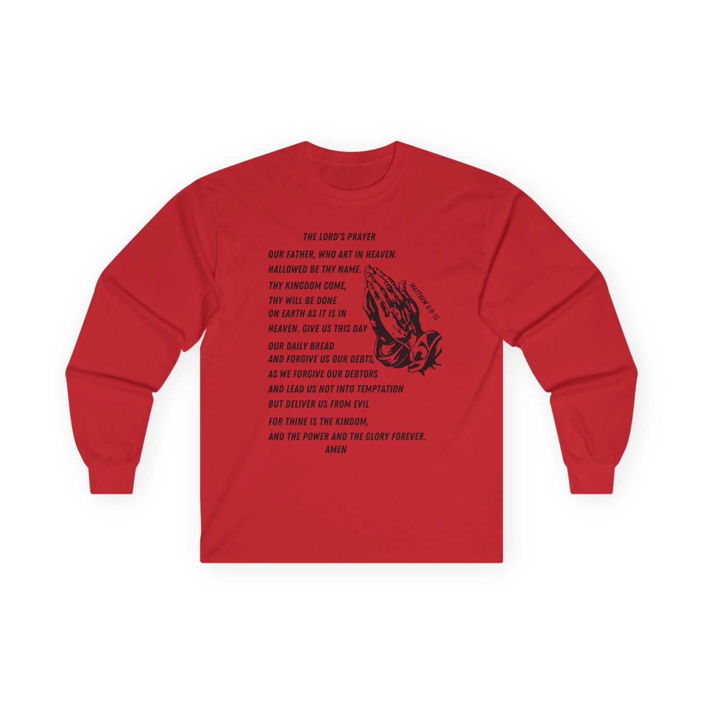 The Lord's Prayer Long Sleeve Tee - Black
