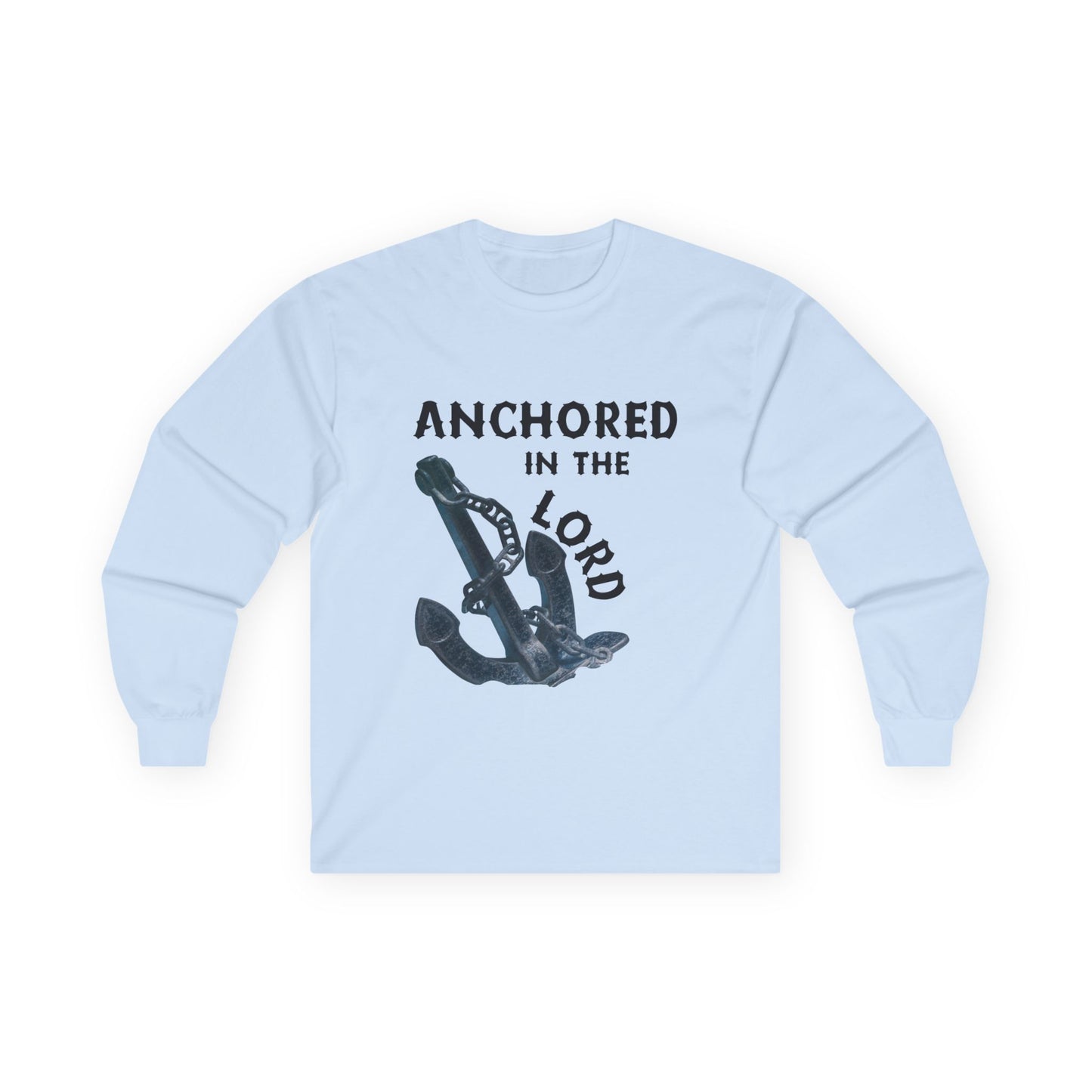 Anchored in the Lord Long Sleeve Tee - Black