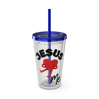 Jesus Loves Me 16oz Tumbler with Straw