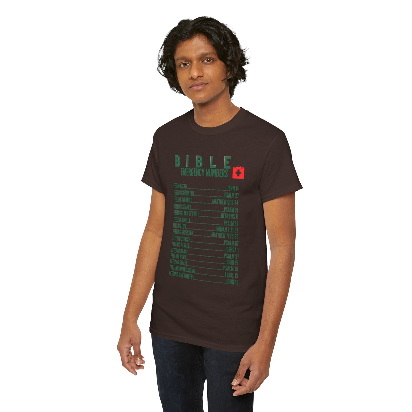Bible Emergency Numbers Tee - Green
