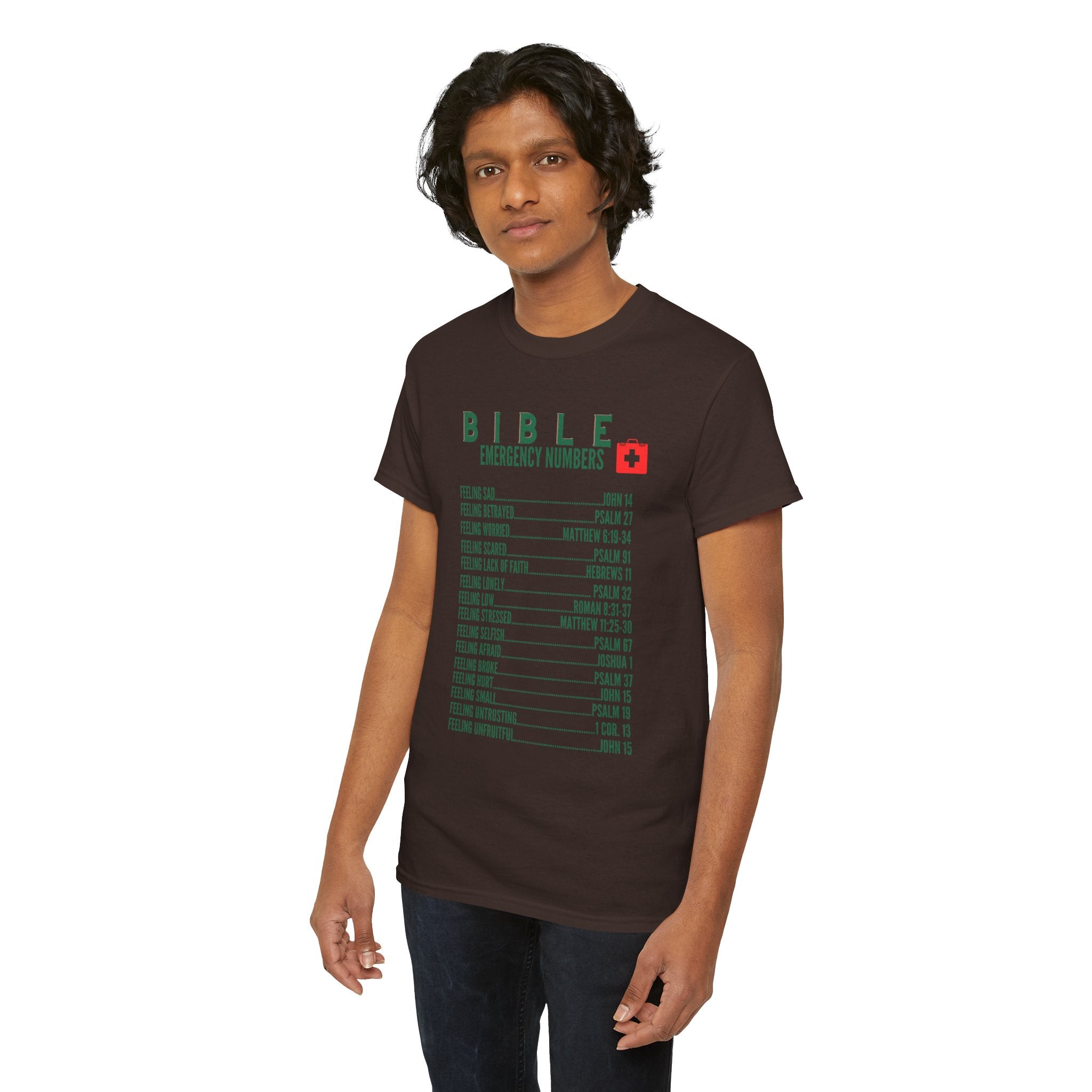 Bible Emergency Numbers Tee - Green