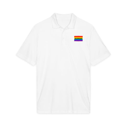 Rainbow "HUMAN" Polo Shirt