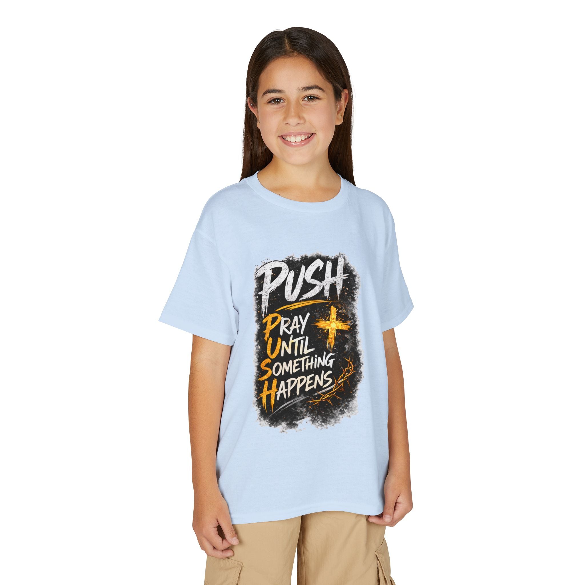 "Push: Pray Until Something Happens" Youth T-shirt