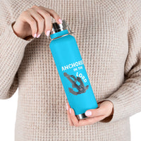 "Anchored in the Lord" 22oz Insulated Water Bottle — White