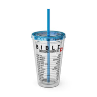 Bible Emergency Numbers 16oz Tumbler with Straw