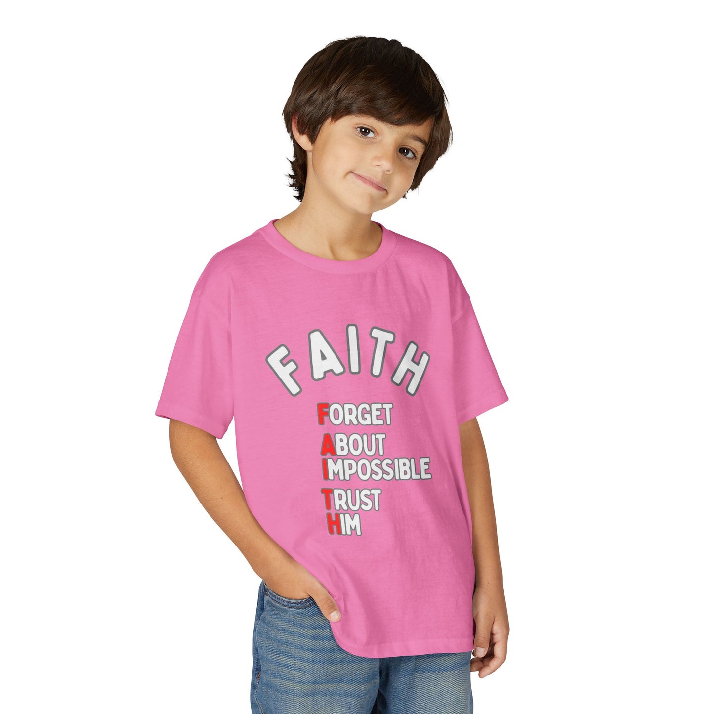 Forget About Impossible, Trust Him Youth Christian Tee
