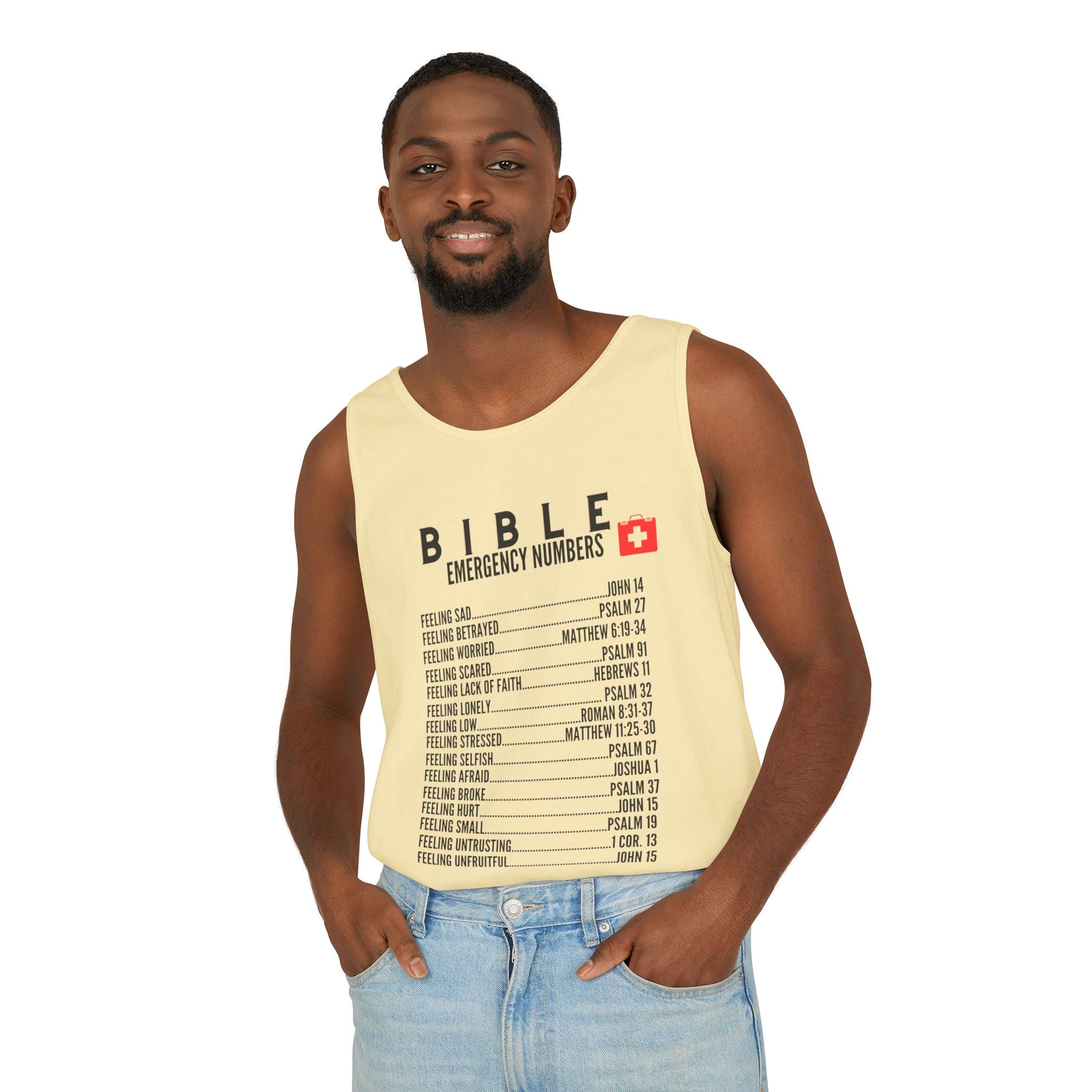 Bible Emergency Numbers Tank Top - Black