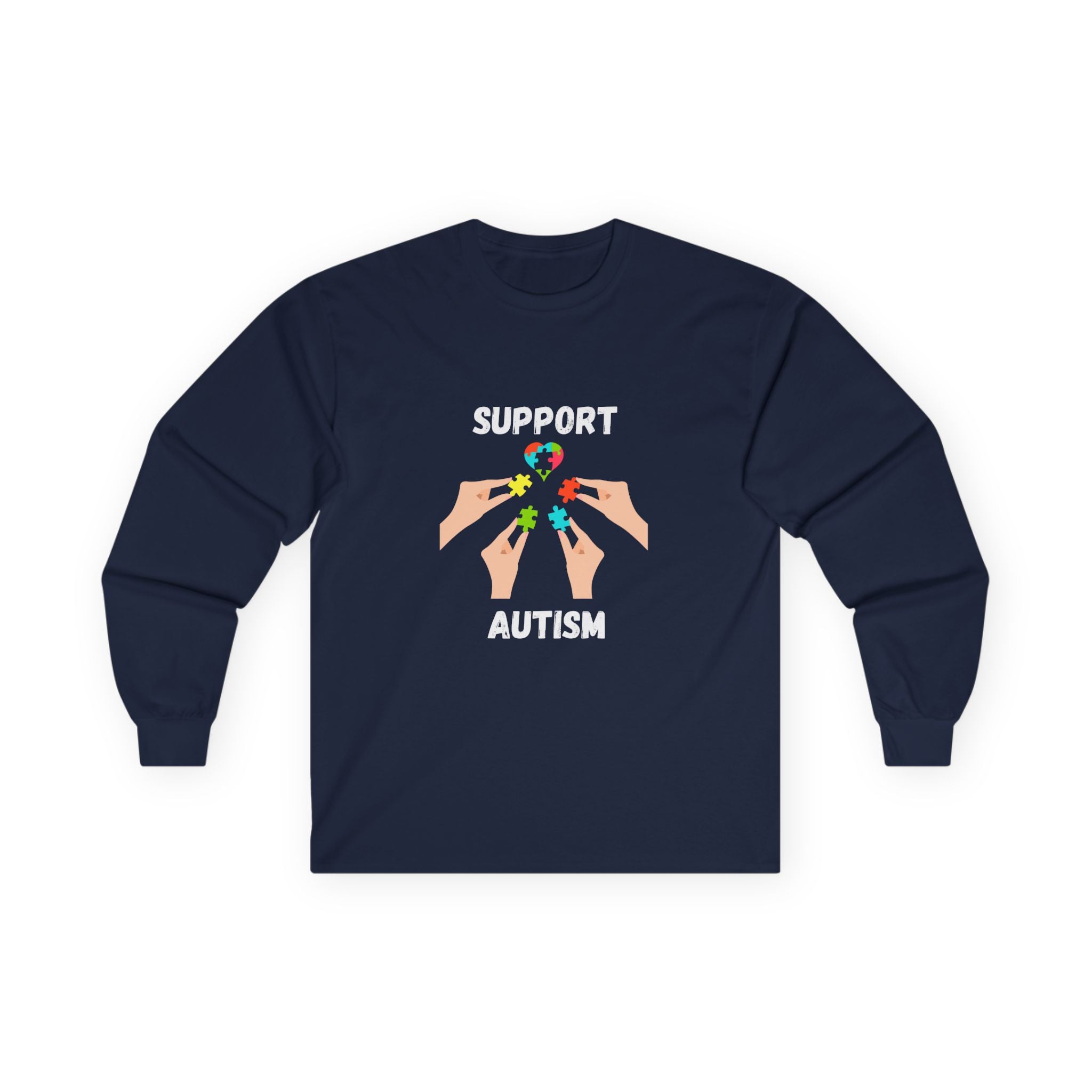 Puzzle Piece Hands Awareness Shirt - White