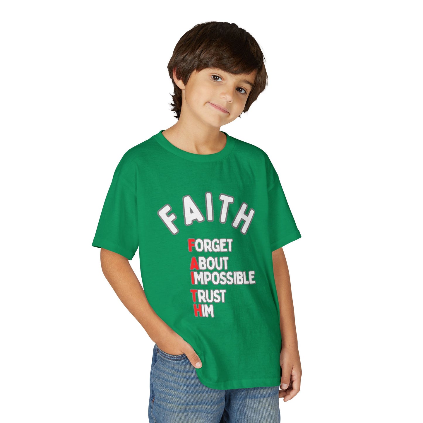 Forget About Impossible, Trust Him Youth Christian Tee
