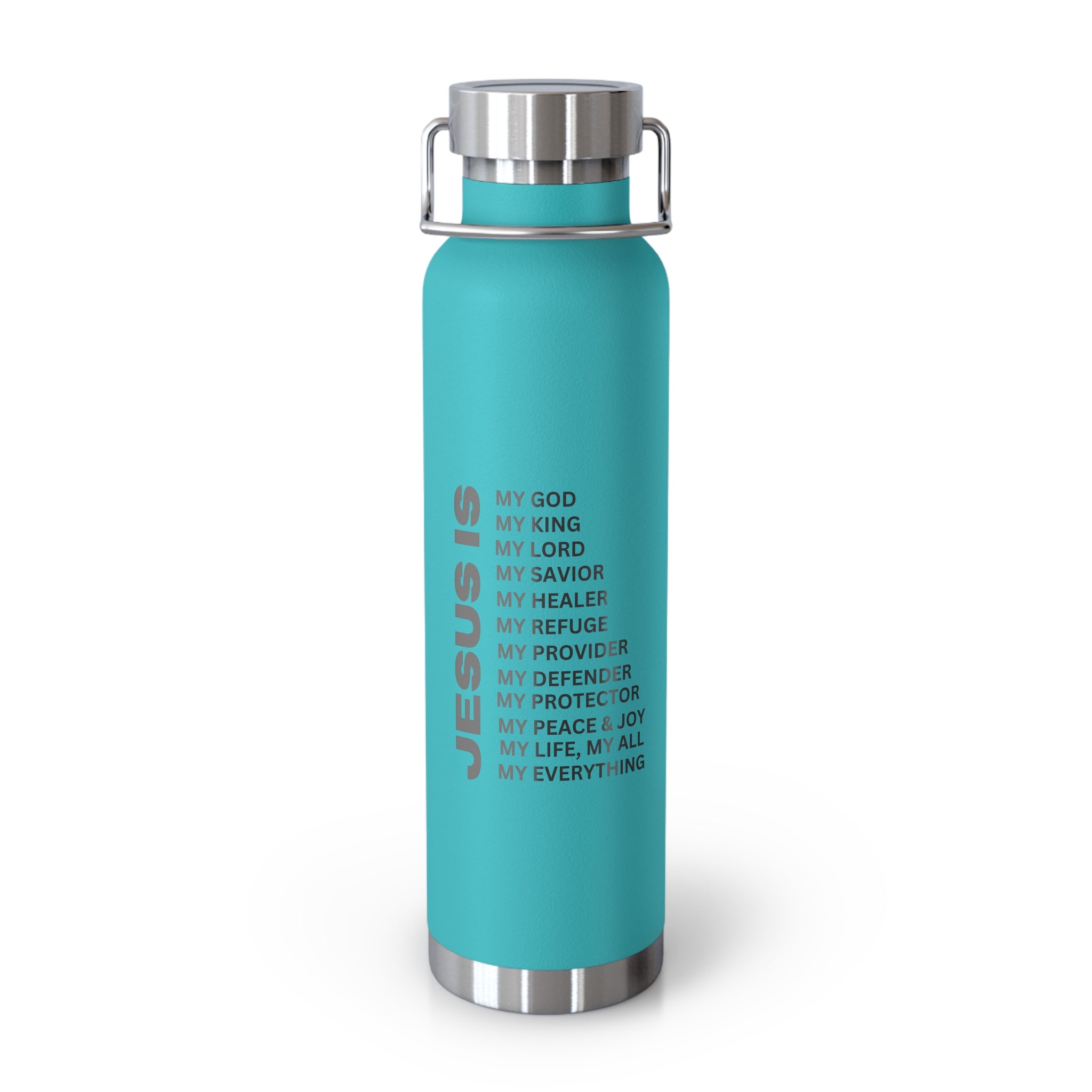 Christian JESUS IS 22oz Insulated Water Bottle - Black