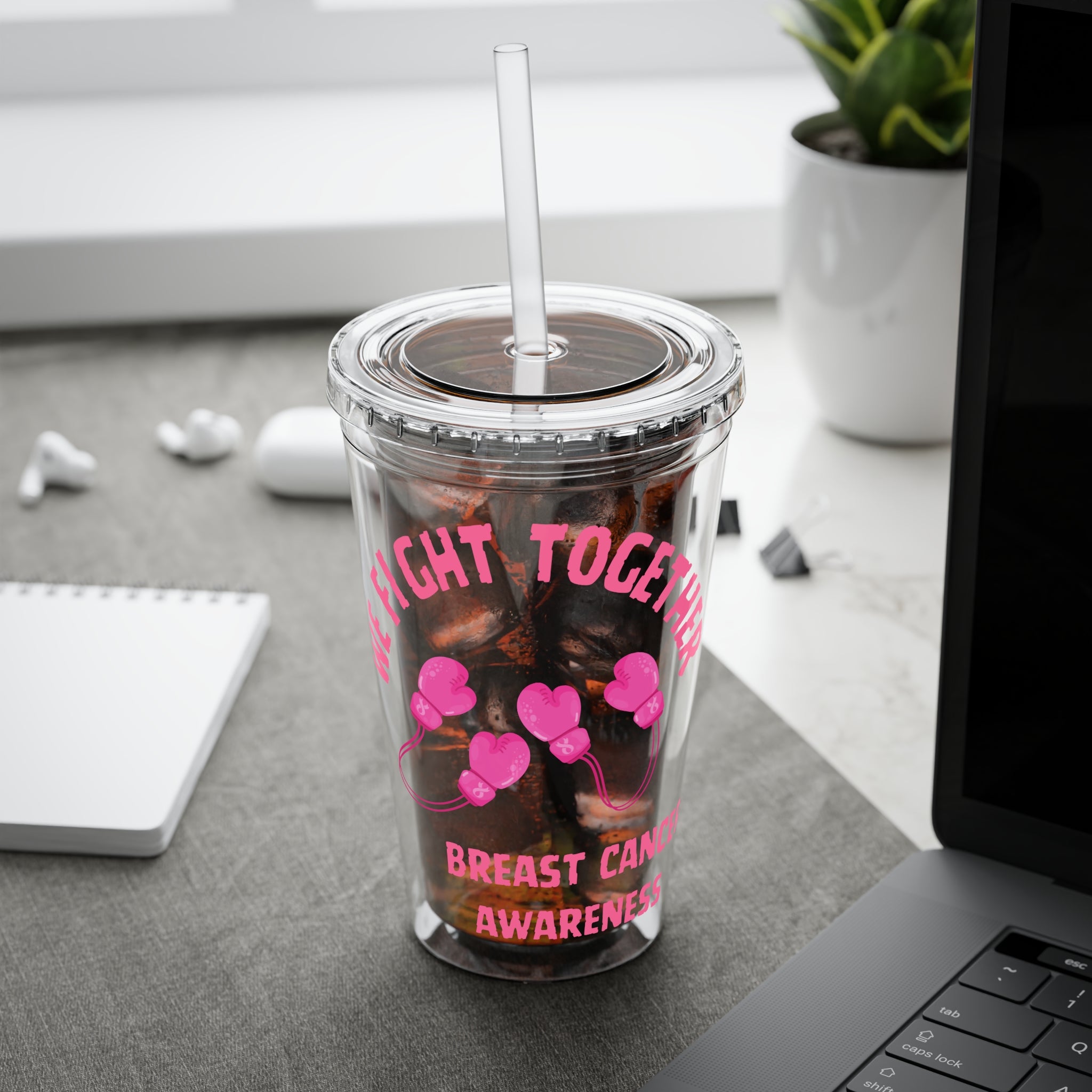 "We Fight Together" 16oz Tumbler with Straw Cup