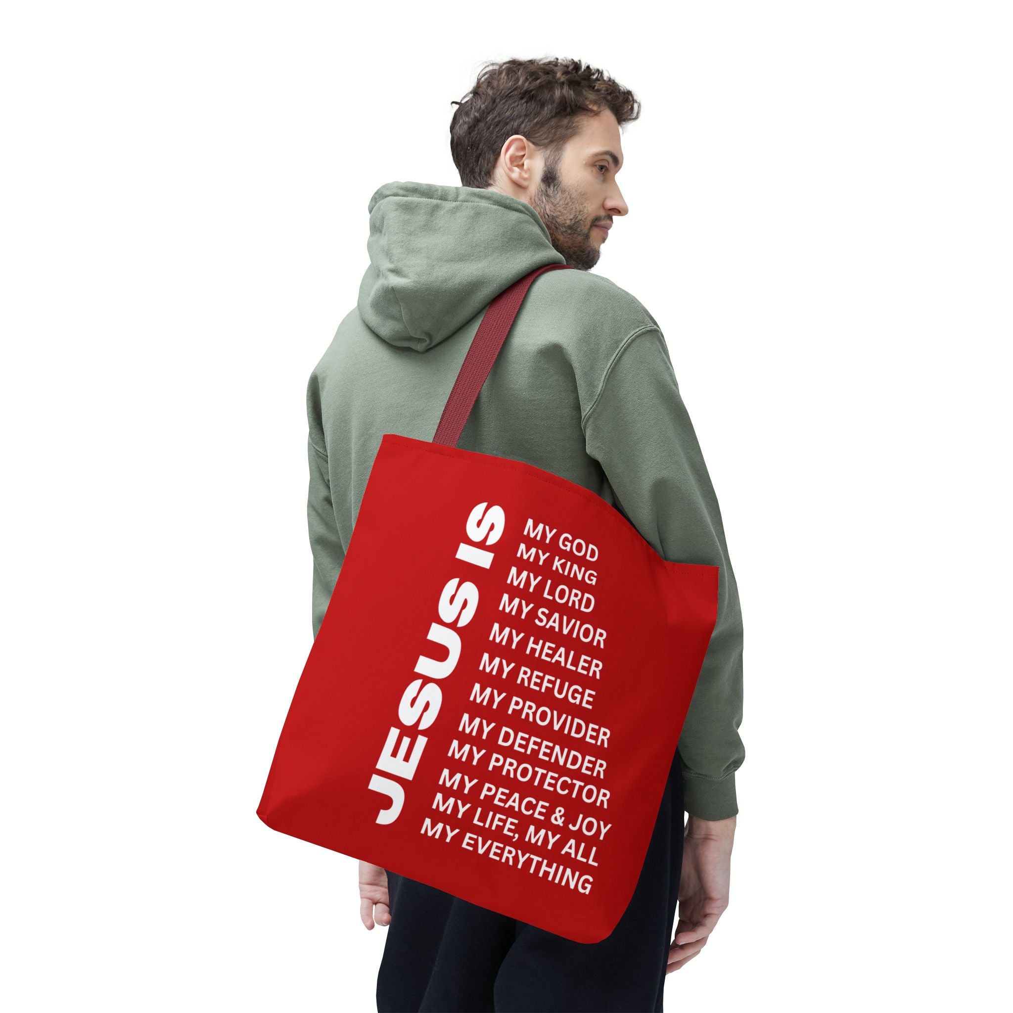 Christian JESUS IS Tote Bag - Red