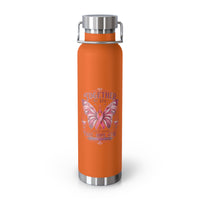 Together We Fight Pink Ribbon Butterfly Cancer 22oz Insulated Water Bottle